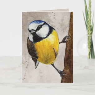 Carte Oiseau de peinture aquarelle