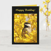 Carte Oiseau de poulet en fleurs jaunes Anniversaire (Fleur jaune)