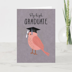 Carte Oiseau de remise des diplômes vole haut