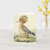 Carte Oiseau debout, style Vintage, "Merci !" (Fleur jaune)