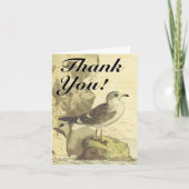 Carte Oiseau debout, style Vintage, "Merci !" (Devant)