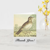 Carte Oiseau debout sur le sol, "Merci !" (Fleur jaune)