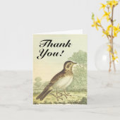 Carte Oiseau debout sur le sol, "Merci !" (Fleur jaune)