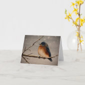 Carte Oiseau d'hiver (Fleur jaune)