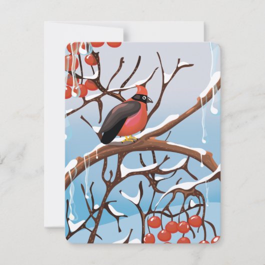 Carte oiseau d'hiver (Devant)