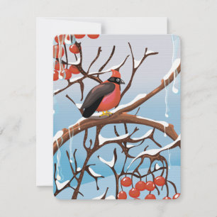 Carte oiseau d'hiver