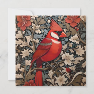 Carte Oiseau du Cardinal du Nord William Morris Inspiré