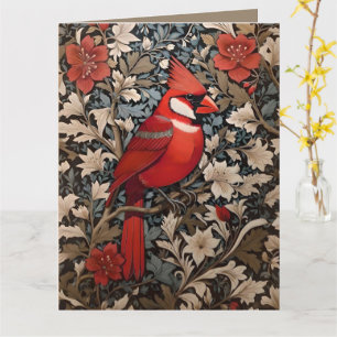 Carte Oiseau du Cardinal du Nord William Morris Inspiré