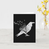 Carte Oiseau du Corbeau noir (Fleur jaune)
