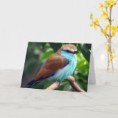 Carte Oiseau En Bleu (Fleur jaune)