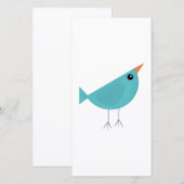 Carte Oiseau fantaisiste adorable, art de la nature (Devant / Derrière)