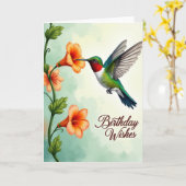 Carte oiseau floral vibrant (Fleur jaune)