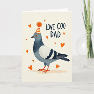 Carte Oiseau Gris Amour Roucoule Papa