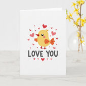 Carte Oiseau Jaune Je T'Aime (Fleur jaune)