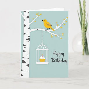 Carte Oiseau Jaune Joyeux