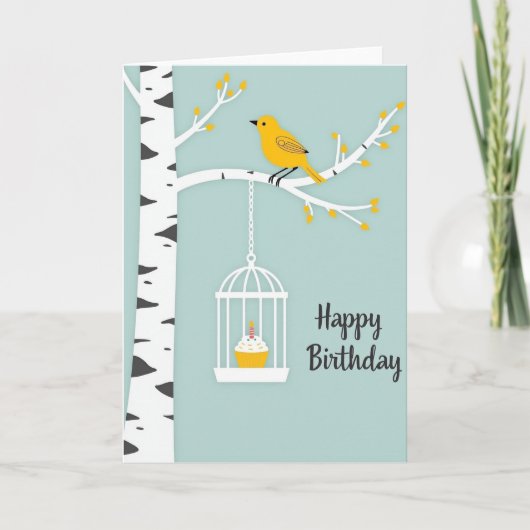 Carte Oiseau Jaune Joyeux (Devant)