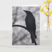 Carte Oiseau noir (Fleur jaune)