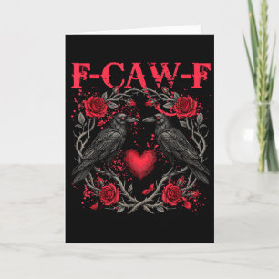 Carte Oiseau noir drôle F-caw-f Anti Saint-Valentin Céli