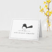 Carte Oiseau noir et blanc - Simple élégance (Fleur jaune)