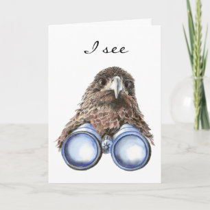 Carte Oiseau Oiseau Anniversaire Humour animal aquarelle