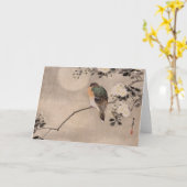 Carte Oiseau perché sur une branche d'un arbre en fleurs (Fleur jaune)