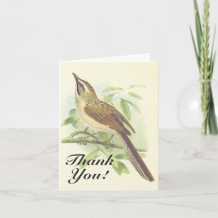 Carte Oiseau perché sur une branche, "Merci !"