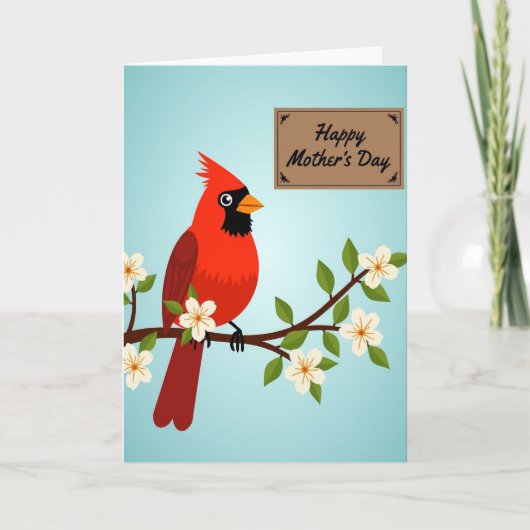 Carte Oiseau Printanière Rayée (Devant)
