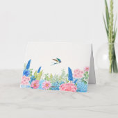 Carte Oiseau rose bleu (Dos)