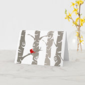 Carte Oiseau rouge (Fleur jaune)