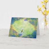 Carte Oiseau sur fil (Fleur jaune)