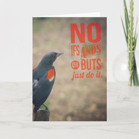 Carte Oiseau sur le Fencepost Encouragement (Devant)