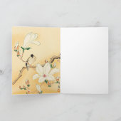 Carte Oiseau sur Magnolia Tree Bois japonais Imprimer (Intérieur)