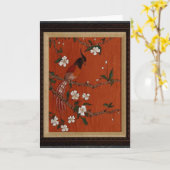 Carte Oiseau sur Ricepaper (Fleur jaune)