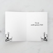 Carte Oiseau une fête des pères de branche (Intérieur)