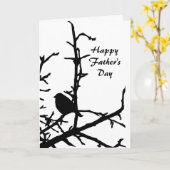 Carte Oiseau une fête des pères de branche (Fleur jaune)