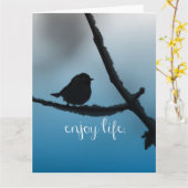 Carte Oiseau unique en succursale avec une citation de d (Fleur jaune)