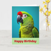 Carte Oiseau Vert Joyeux (Fleur jaune)