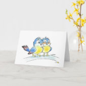 Carte Oiseaux bleus (Fleur jaune)