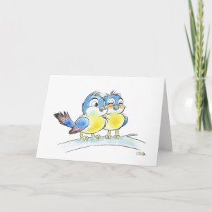 Carte Oiseaux bleus