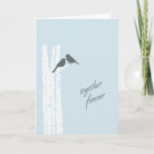 Carte Oiseaux Bleus Ensemble Pour Toujours  (Devant)