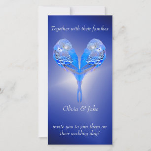 Carte Oiseaux bleus pâles sur mariage bleu nuit