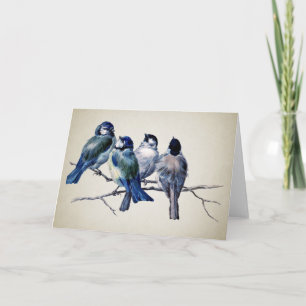Carte Oiseaux bleus sur la branche