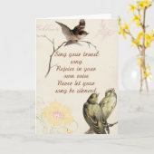 Carte Oiseaux chanteurs motivants (Fleur jaune)