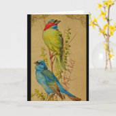 Carte Oiseaux colorés (Fleur jaune)
