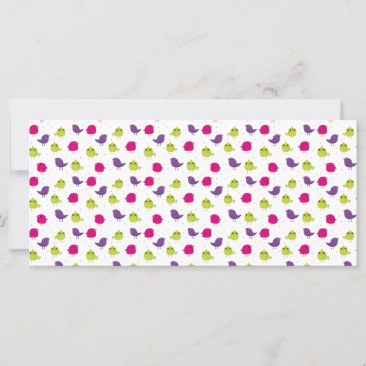 Carte Oiseaux colorés mignons (Devant)