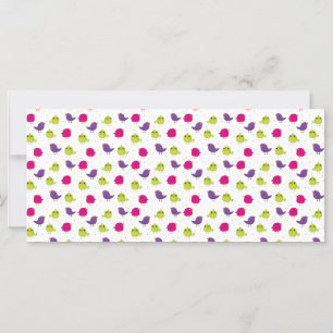 Carte Oiseaux colorés mignons 