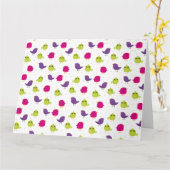 Carte Oiseaux colorés mignons (Fleur jaune)