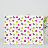Carte Oiseaux colorés mignons (Debout devant)