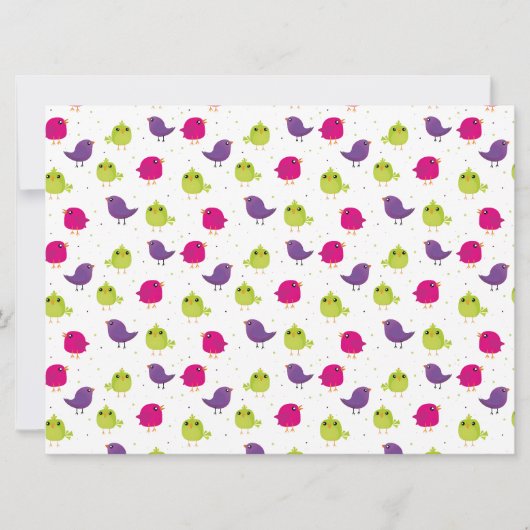 Carte Oiseaux colorés mignons (Devant)