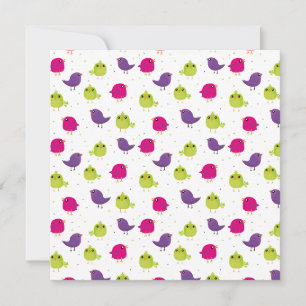 Carte Oiseaux colorés mignons